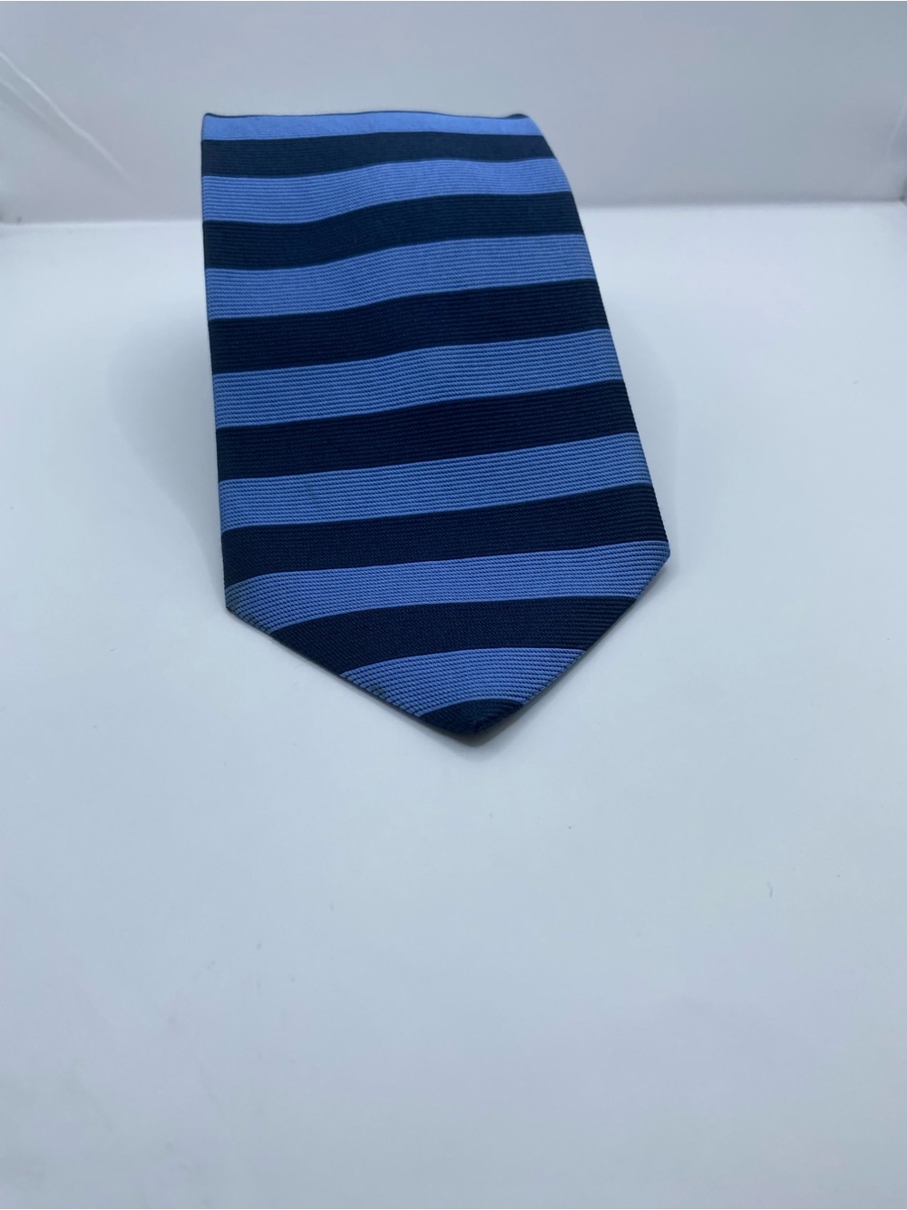 Brooks Brothers Navy and Light Blue Striped Silk Tie
